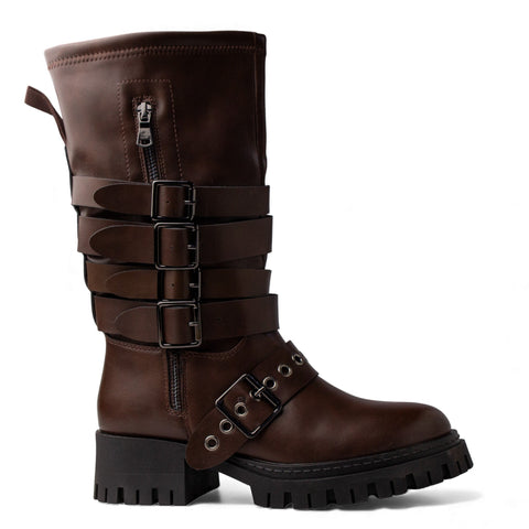 Europeon Union Women Brown Leather Boot #4608