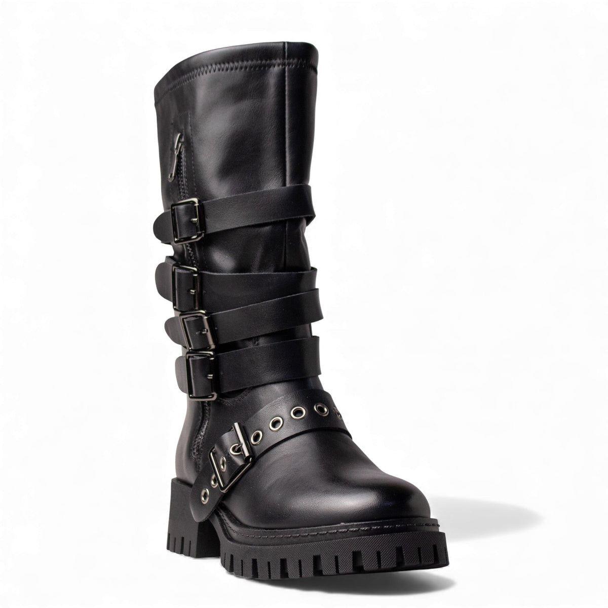 Europeon Union Women Black Leather Boot #4609