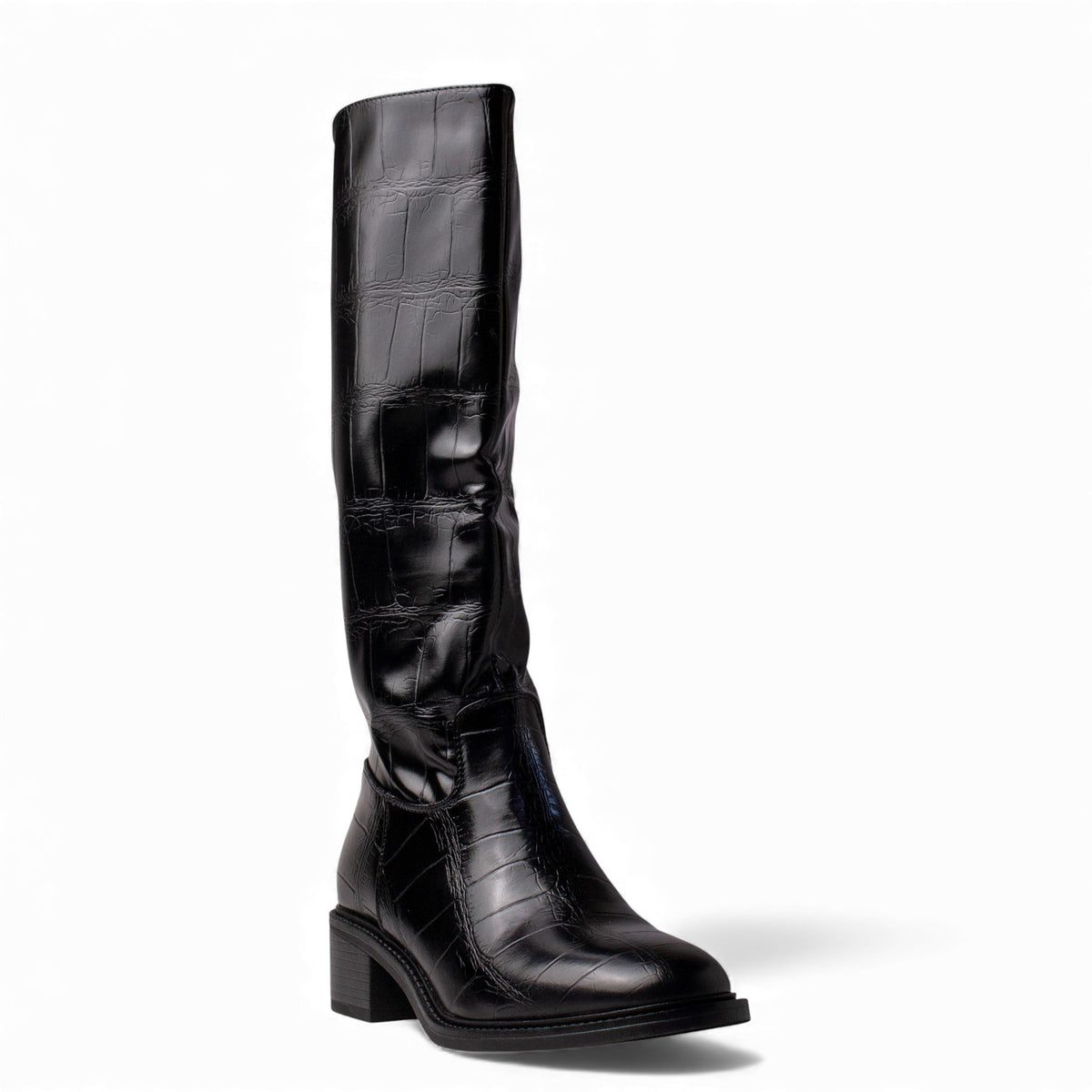 Europeon Union Women Black Leather Boot #4610