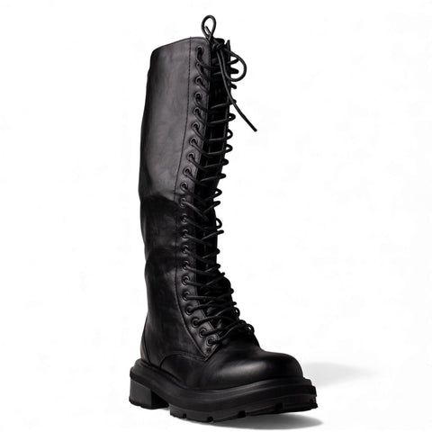Europeon Union Women Black Leather Boot #4611