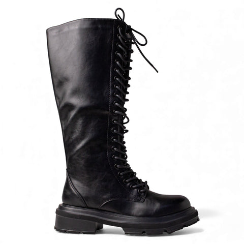 Europeon Union Women Black Leather Boot #4611