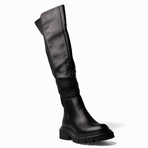 Europeon Union Women Black Leather Boot #4612