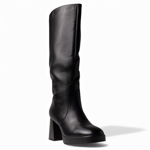 Europeon Union Women Black Leather Boot #4614