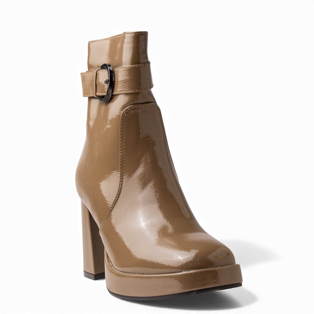 Europeon Union Women Cafe VernisLeather Half Boot #4620