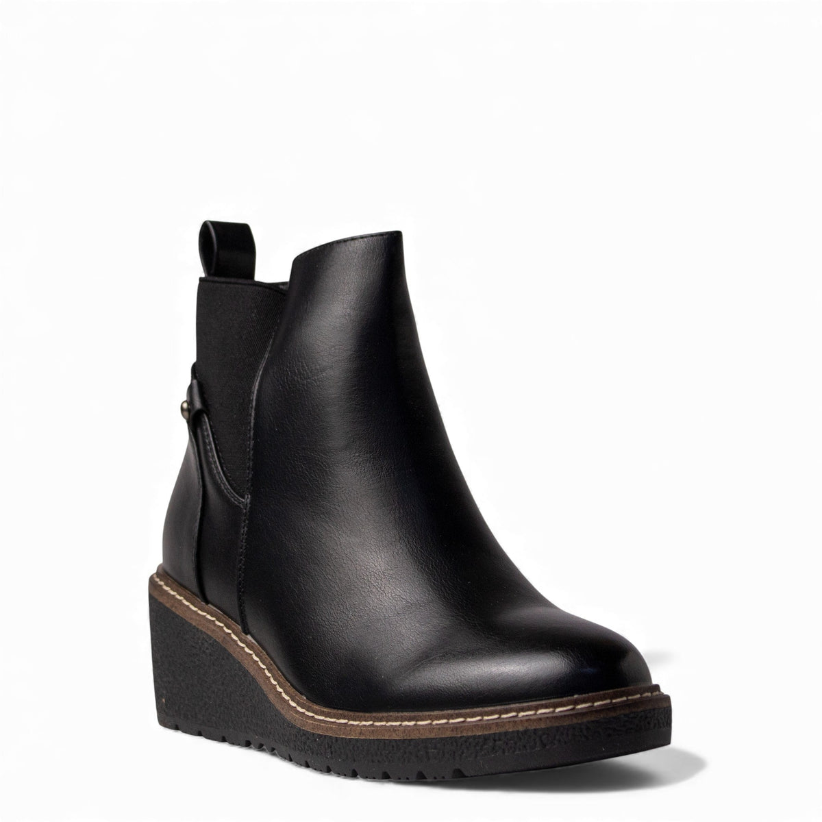 Europeon Union Women Black Leather Half Boot #4622