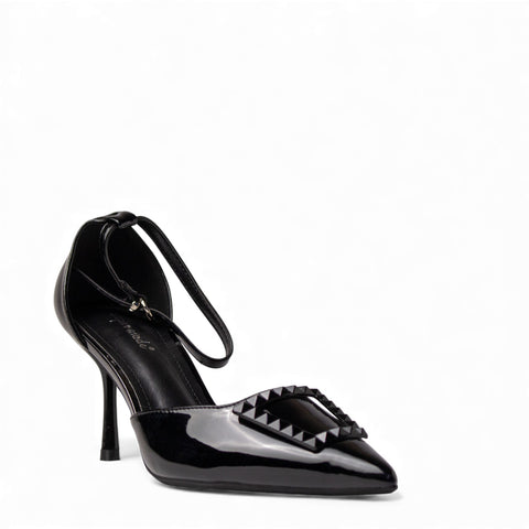 Europeon Union Women Black VernisLeather Heels #4635