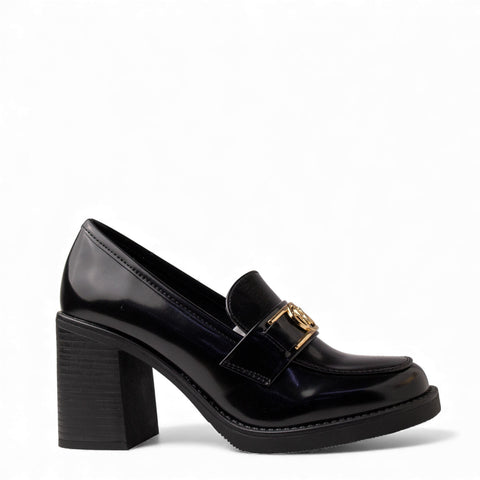 Europeon Union Women Black Leather Shoes #4637