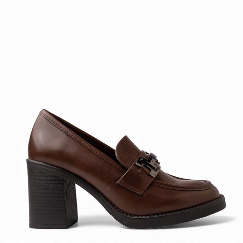 Europeon Union Women Brown Leather Shoes #4639