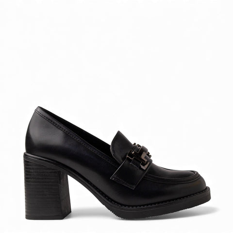 Europeon Union Women Black Leather Shoes #4640