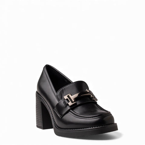 Europeon Union Women Black Leather Shoes #4640