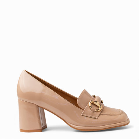 Europeon Union Women Beige VernisLeather Shoes #4643