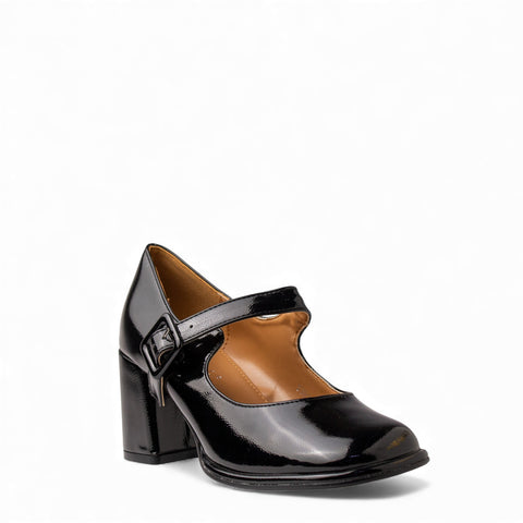Europeon Union Women Black VernisLeather Shoes #4644