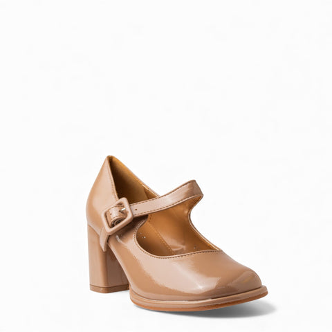 Europeon Union Women Beige VernisLeather Shoes #4645