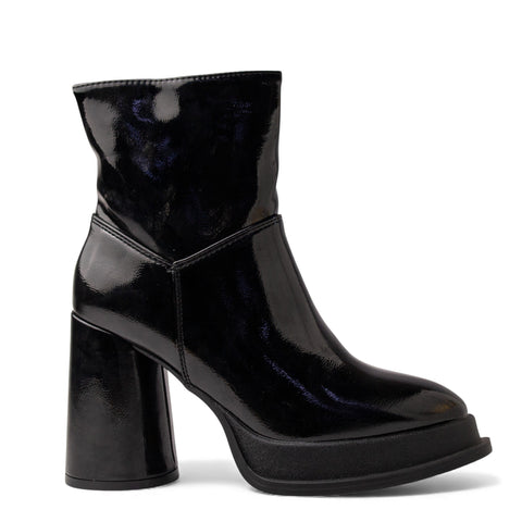 Europeon Union Women Black VernisLeather Half Boot #4648