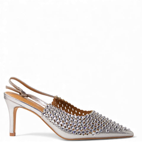 Europeon Union Women Sliver Glitter Soiree Sandal #4651