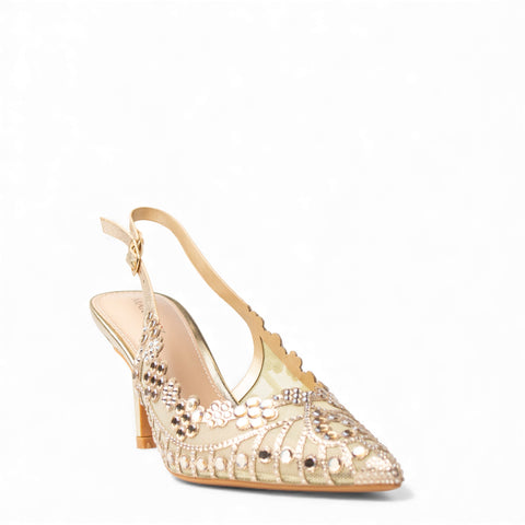 Europeon Union Women Gold Glitter Soiree Sandal #4654