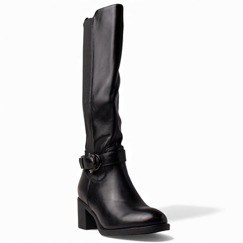 Europeon Union Women Black Leather Boot #4630
