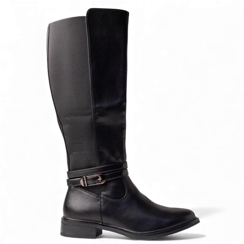 Europeon Union Women Black Leather Boot #4660