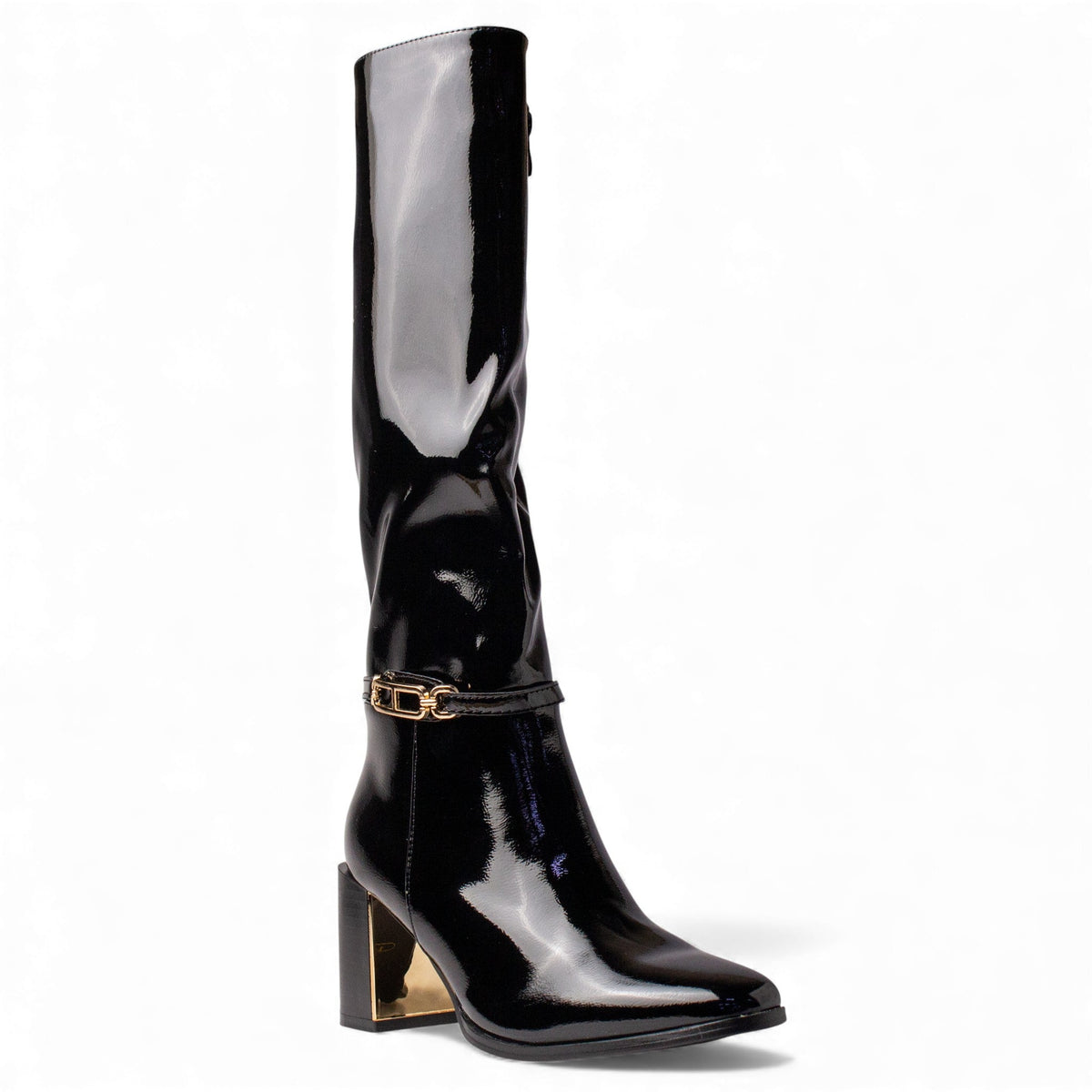 Europeon Union Women Black VernisLeather Boot #4663