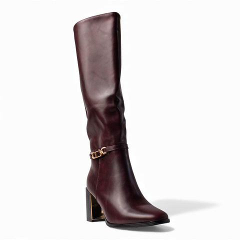 Europeon Union Women Maroon VernisLeather Boot #4664