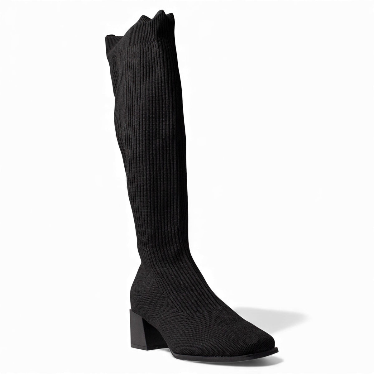 Europeon Union Women Black Cloth Boot #4665