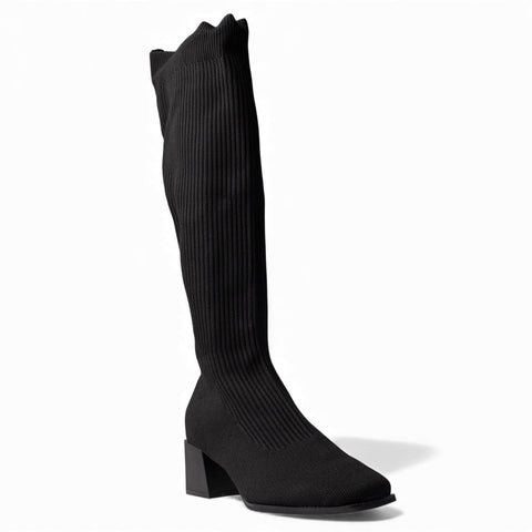 Europeon Union Women Black Cloth Boot #4665