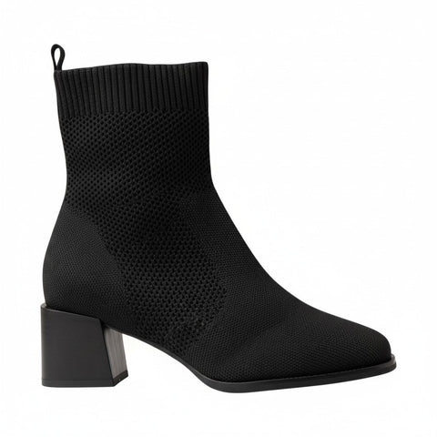 Europeon Union Women Black Cloth Half Boot #4666