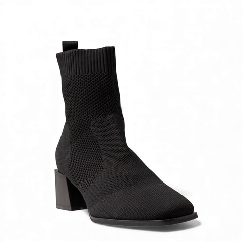 Europeon Union Women Black Cloth Half Boot #4666