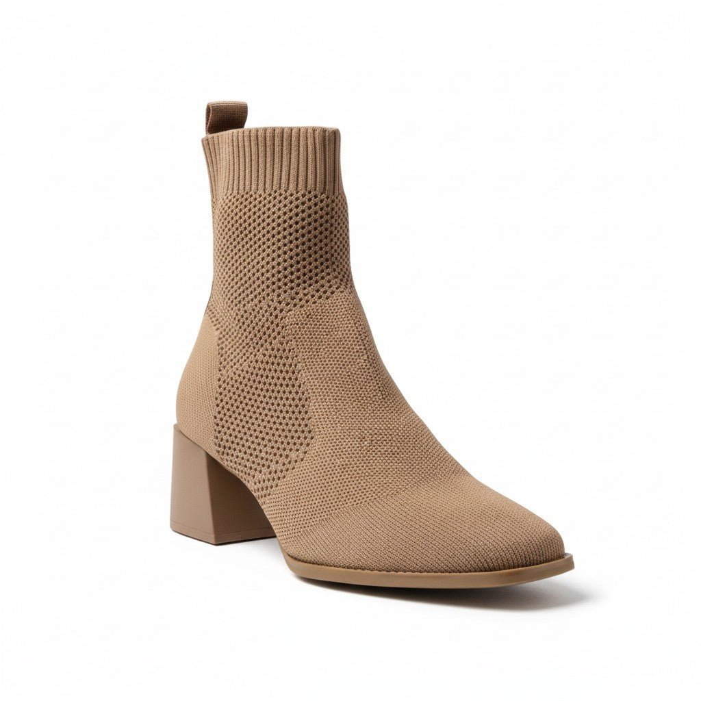 Europeon Union Women Beige Cloth Half Boot #4667