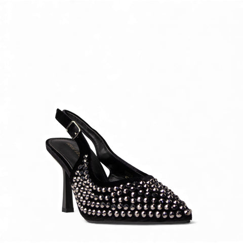 Europeon Union Women Black Glitter Soiree Sandal #4668