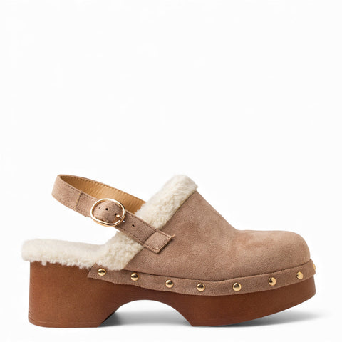 Europeon Union Women Beige Chamois Wedges #4673