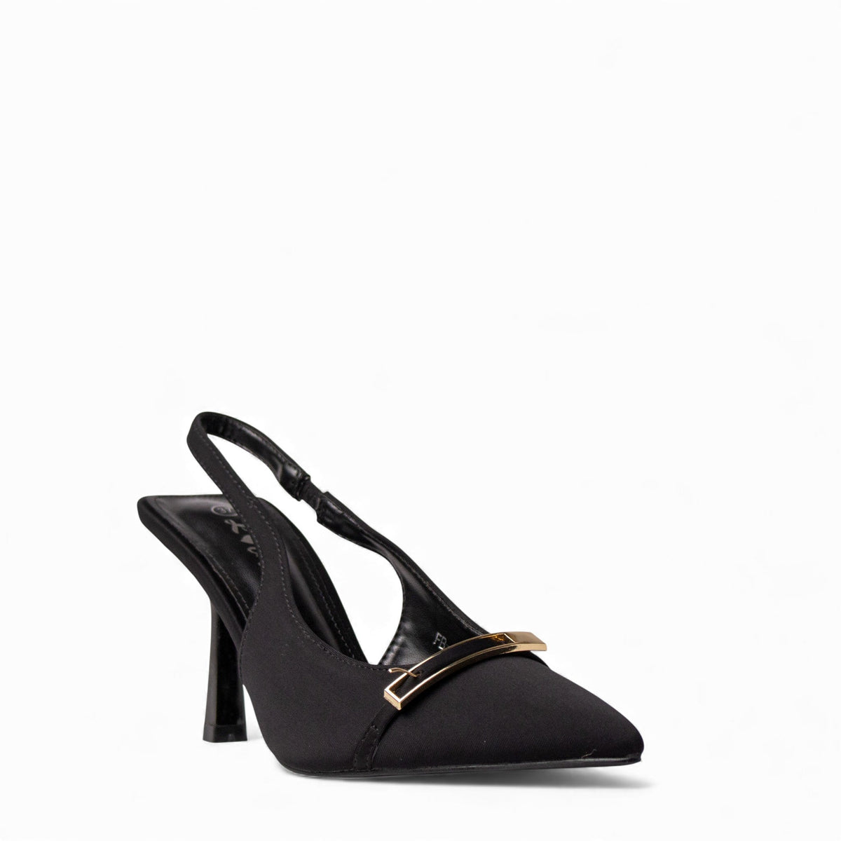 Europeon Union Women Black Satin Heels #4675