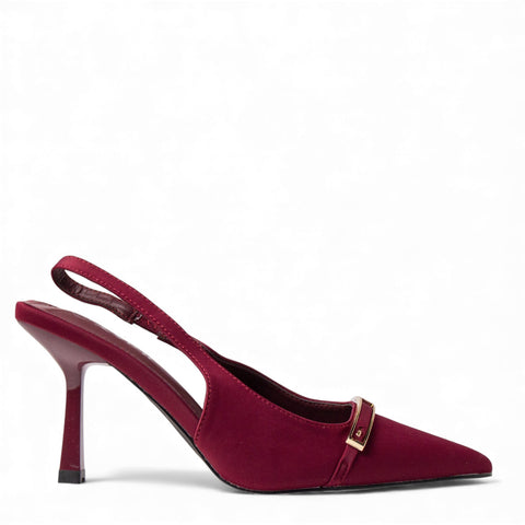 Europeon Union Women Maroon Satin Heels #4676