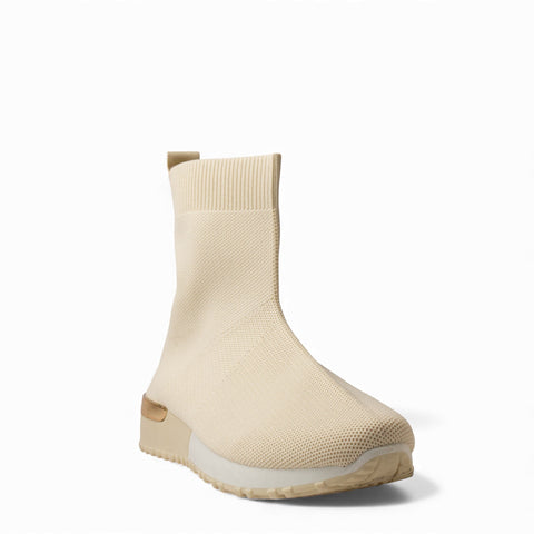 Europeon Union Women Beige Cloth Half Boot #4695