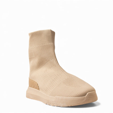 Europeon Union Women Beige Cloth Half Boot #4697