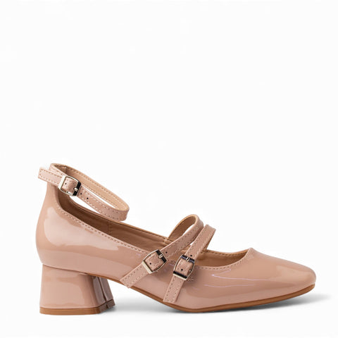 Europeon Union Women Beige VernisLeather Shoes #4701