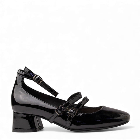 Europeon Union Women Black VernisLeather Shoes #4702