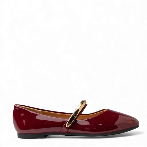 Europeon Union Women Maroon VernisLeather Ballerina #4703