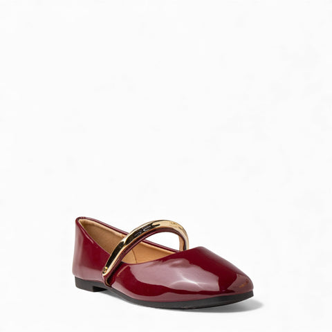 Europeon Union Women Maroon VernisLeather Ballerina #4703