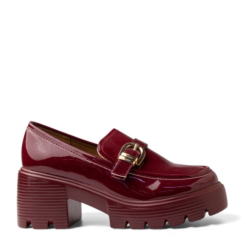 Europeon Union Women Maroon VernisLeather Shoes #4706