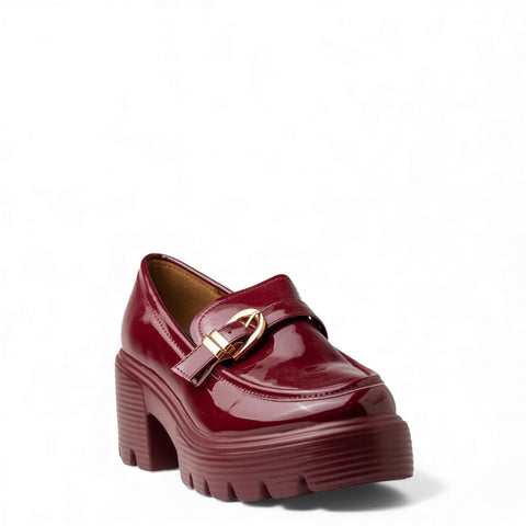 Europeon Union Women Maroon VernisLeather Shoes #4706