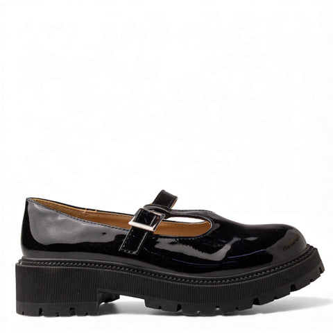 Europeon Union Women Black VernisLeather Shoes #4708