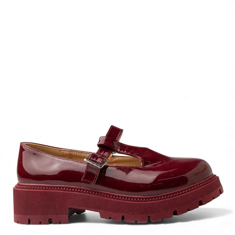 Europeon Union Women Maroon VernisLeather Shoes #4709