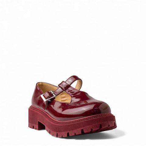 Europeon Union Women Maroon VernisLeather Shoes #4709
