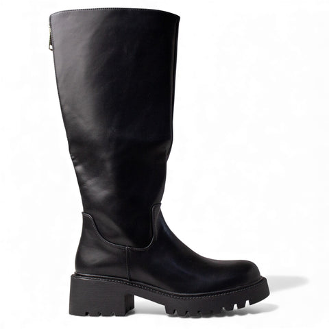 Europeon Union Women Black Leather Boot #4658