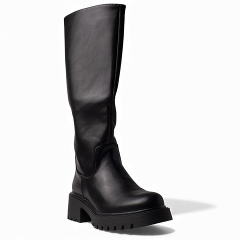 Europeon Union Women Black Leather Boot #4658