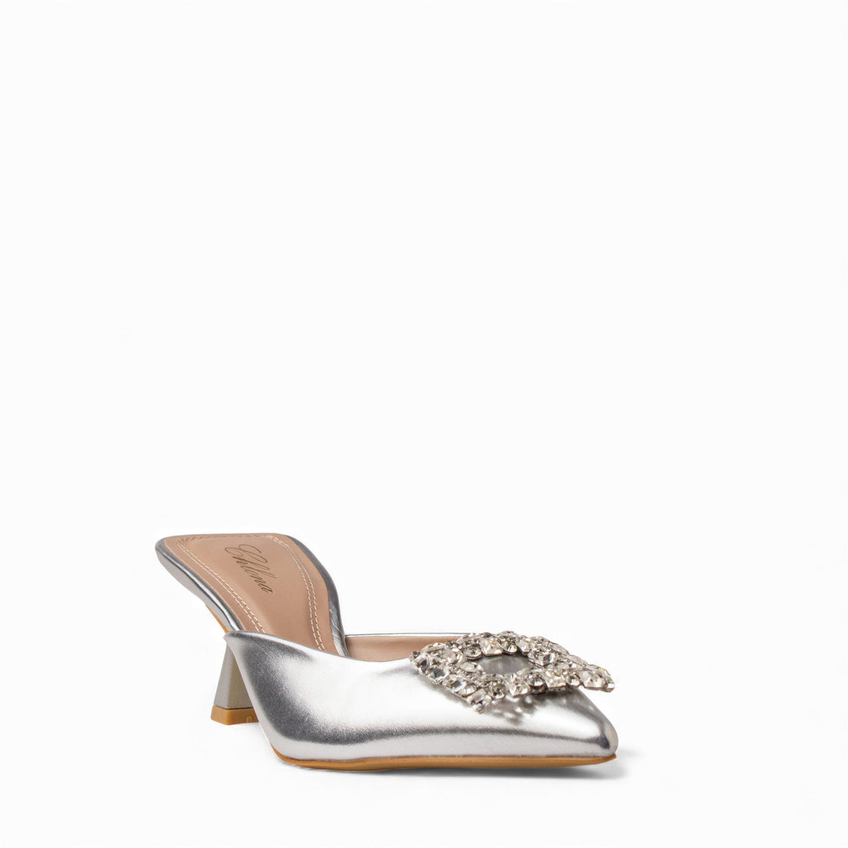 Europeon Union Women Sliver Leather Heels #4713