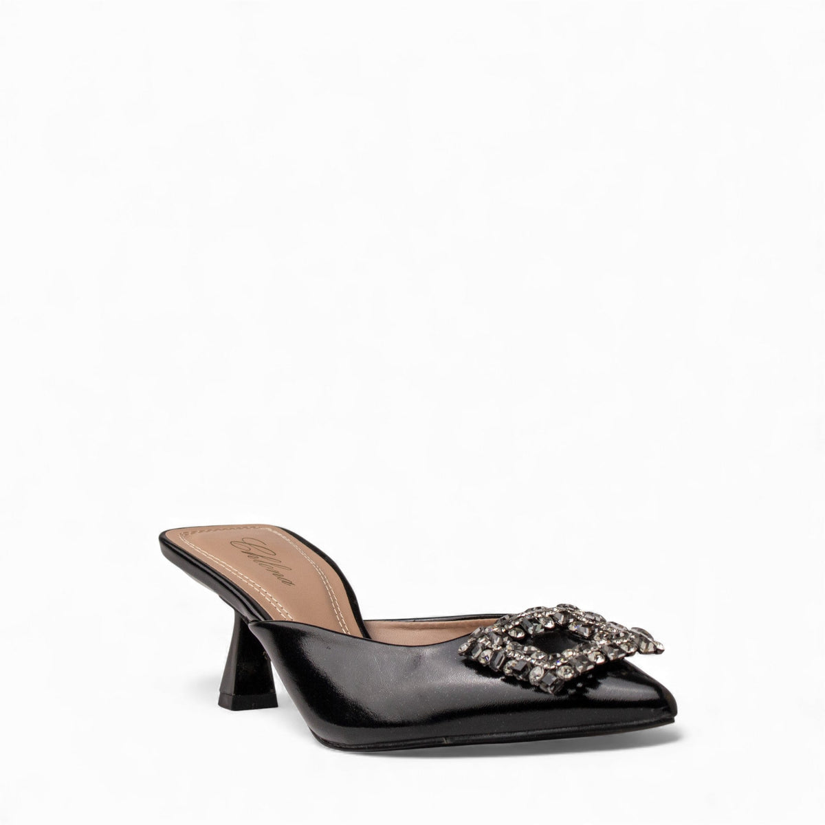 Europeon Union Women Black Leather Heels #4714