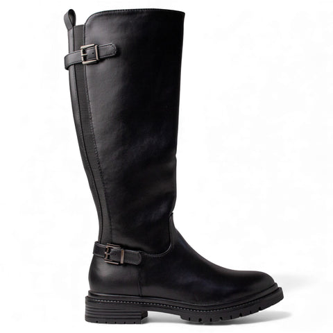 Europeon Union Women Black Leather Boot #4662