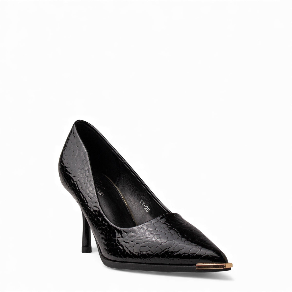 Europeon Union Women Black VernisLeather Heels #4717